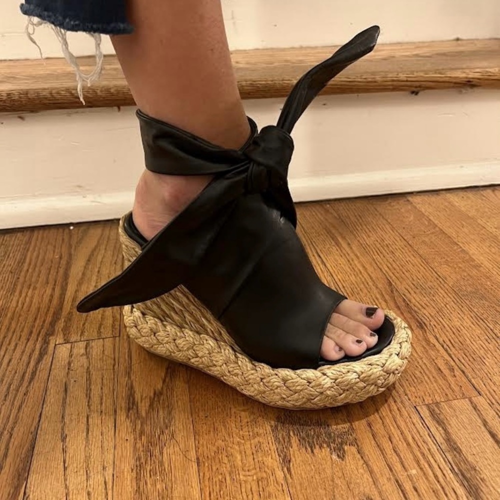 Paloma Barceló Ariel Wedge Sandal in Black
